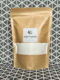 Kraft paper bag of traditional bannock baking mix.